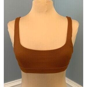 American Eagle Aerie Bralette Womens S Padded Textured Crop Top Wide Strap